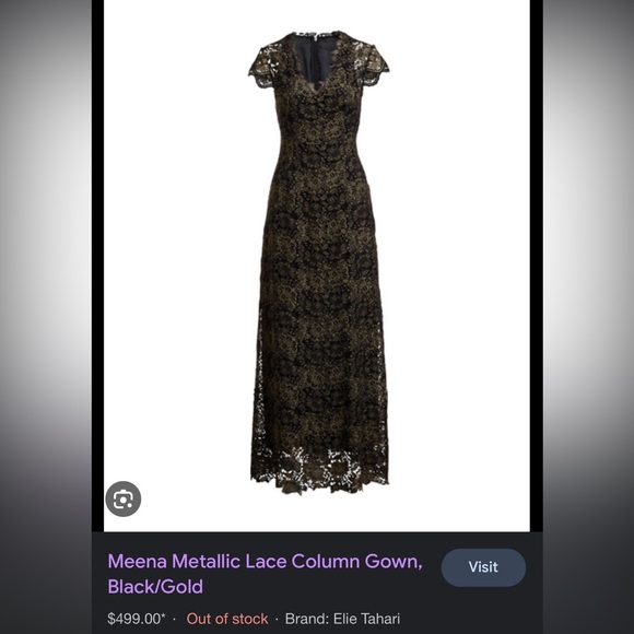 Elie Tahari | Dresses | Elie Tahari Meena Metallic Lace Column Gown Black Gold | Poshmark Elie Tahari | Dresses | Elie Tahari Meena Metallic Lace Column Gown Black Gold | Poshmark